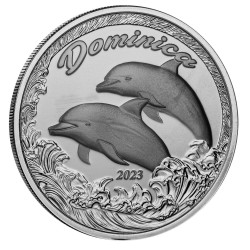 1 oz silver 2023 EC8 CONCH SHELL $2 BU ST KITS & NEVIS Eastern Caribbean 