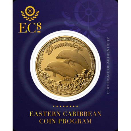 1 oz GOLD 2023 EC8 CONCH SHELL $10 ST KITS & NEVIS Eastern Caribbean Proof-Like