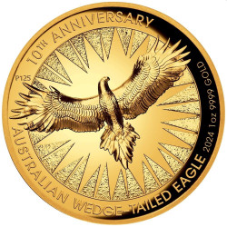 Australian Wedge-tailed Eagle 10th Anniversary 2024 1oz Gold Proof High Relief Coin
