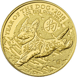 1 oz gold UK LUNAR DOG 2018 bu £100