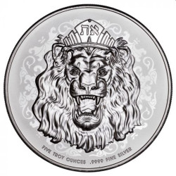 5 oz silver ROARING LION 2023 High Releif $10 bu