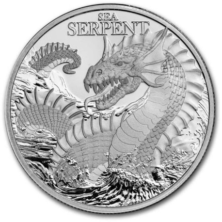 NIUE MYTHICAL CREATURES 1 oz silver SEA SERPENT 2024 $1 bu