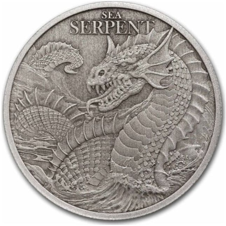 NIUE MYTHICAL CREATURES 1 oz silver SEA SERPENT 2024 $1 bu