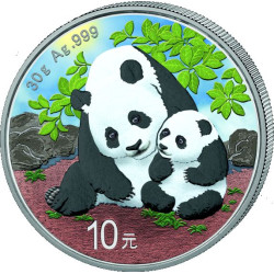 30 GR SILVER PANDA 2024 COLOURED Yuan 10
