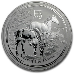 PM 1 kilo silver Lunar 2 HORSE 2014 bu $30