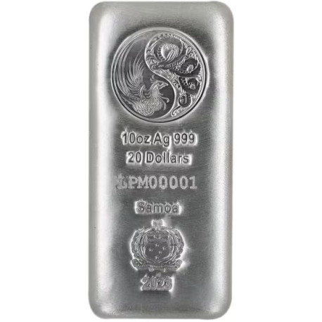 SAMOA 10 oz silver bar 2023 DRAGON and PHOENIX