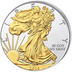 1 oz silver U.S. Silver EAGLE 2016 gilded