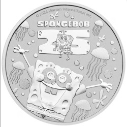 1 oz silver SPONGEBOB SQUAREPANTS 2024 bu $1 25th Anniversary