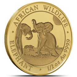 GOLD 1/2 oz ELEPHANT 2023 SOMALIA Shillings 500 BU