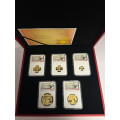 Gold CHINA PANDA 30 GR 2017 BU 500 YUAN NGC MS70 FDI 5 coin set in Box+COA