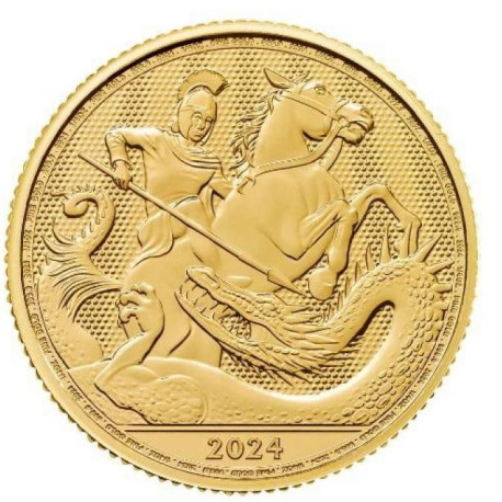 UK 1 oz GOLD ST GEORGE & The DRAGON 2024 £2 bu