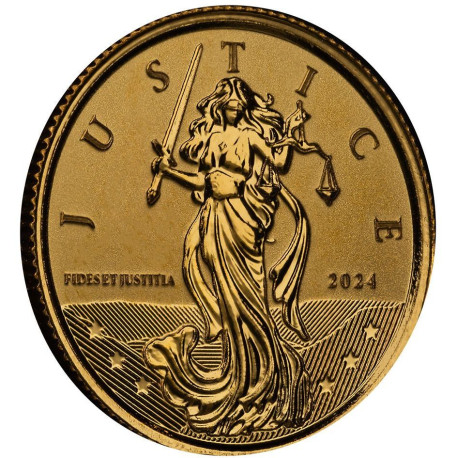 GIBRALTAR 1/10 oz GOLD LADY JUSTICE 2023 £5 bu