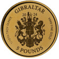 GIBRALTAR 1/10 oz GOLD LADY JUSTICE 2023 £5 bu