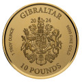 GIBRALTAR 1 oz GOLD LADY JUSTICE 2023 £10 proof like