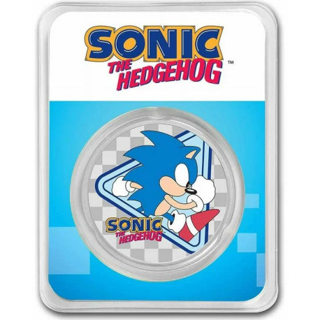 1 oz silver 35th Anniversary SONIC the Hedgehog 2022 $2 BU coloured in card