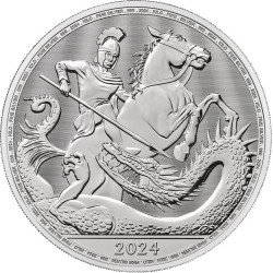 UK 1 oz silver ST GEORGE & The DRAGON 2024 £2 bu