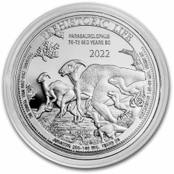 1 oz silver Prehistoric Life PARASAUROPHUS 2022 bu 20 fr