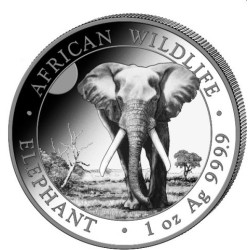 1 oz silver SOMALIA ELEPHANT 2025 Shillings 100