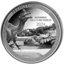 1 oz silver Prehistoric Life 2 TRICERATOPS 2024 bu 20FR BU - 1st coin