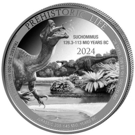 1 oz silver Prehistoric Life 2 TRICERATOPS 2024 bu 20FR BU - 1st coin