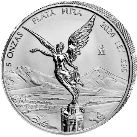 MEXICO 5 oz SILVER LIBERTAD 2024 BU 