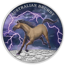 1 oz silver Australian BRUMBY HORSE 2024 $1 bu THUNDER COLOURED 