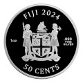 FIJI 1 oz silver ROBOCOP 2024 $0.50 bu COLOURED