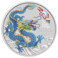 Australian Lunar Series III Red Dragon 2024 Year of the Dragon 1oz Silver Coloured Coin in capsule