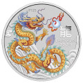 Australian Lunar Series III TEAL Dragon 2024 Year of the Dragon 1oz Silver Coloured Coin in capsule