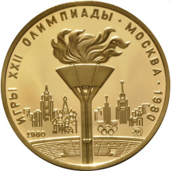 1/2 oz gold 100 RUBLES 1980 MOSCOW bu