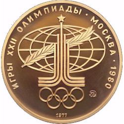 1/2 oz gold 100 RUBLES 1977 MOSCOW bu