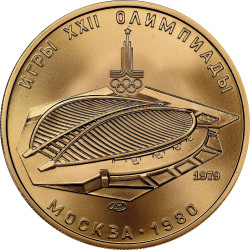 1/2 oz gold 100 RUBLES 1979 MOSCOW bu