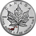 Canada 1 oz silver Maple Leaf 2001 $5 Coloured bu