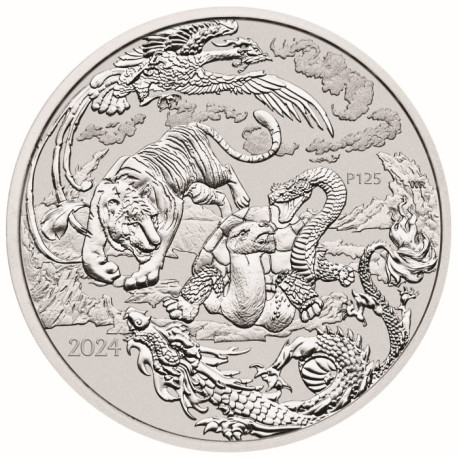 PM 1 oz silver DRAGON AND KOI 2023 $1 bu CHINESE MYTHS & LEGENDS