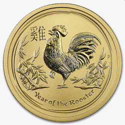 PM 1/4 oz gold LUNAR ROOSTER 2017 bu $25