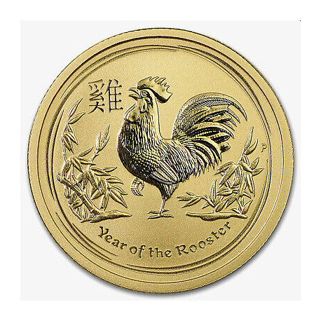 1/4 oz gold LUNAR ROOSTER 2017