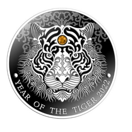 Ghana 1/2 oz silver Lunar TIGER 2022 Proof 2 CEDIS