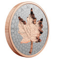 Canada 1oz Silver Maple Leaf Super Incuse Rose Gold Gilt 2022 $20 Reverse Proof