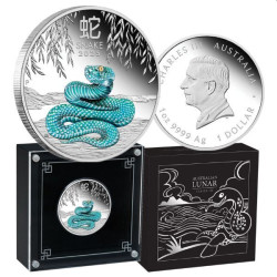 PM Lunar 3 SNAKE 1 oz silver 2025 BU $1 Australia