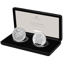 UK 2 oz Proof Silver The Tudor Beasts 2023 Bull of Clarence 2-Coin Set (w/Box & COA)