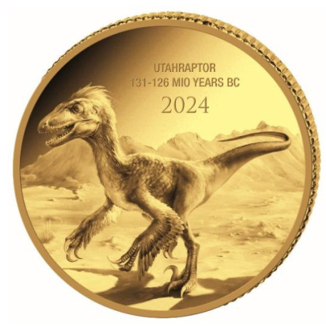 0.50 GR GOLD Prehistoric Life 2 SUCHOMIMUS 2024 bu 20FR BU