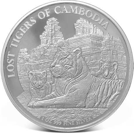 CAMBODIA 3000 RIELS 1 oz silver Lost Tigers 2024 bu 3 000 Riels 