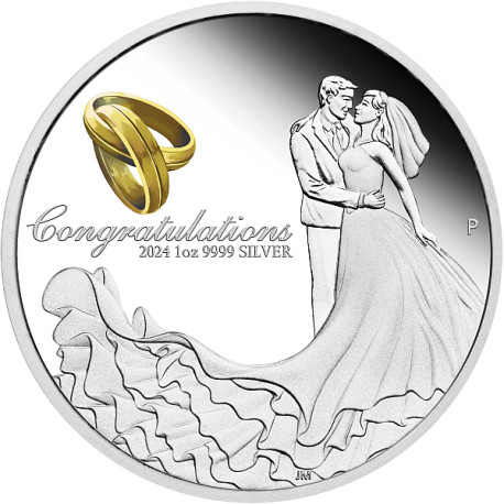 Wedding 2021 1oz Silver Proof Coin Huwelijk