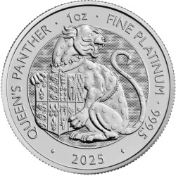 1 oz PLATINUM Tudor Beast The QUEEN'S PANTHER 2025 $100 BU