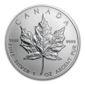 1 oz silver MAPLE LEAF 2001 $5 BU