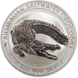 1 oz silver SALTWATER CROCODILE 2014