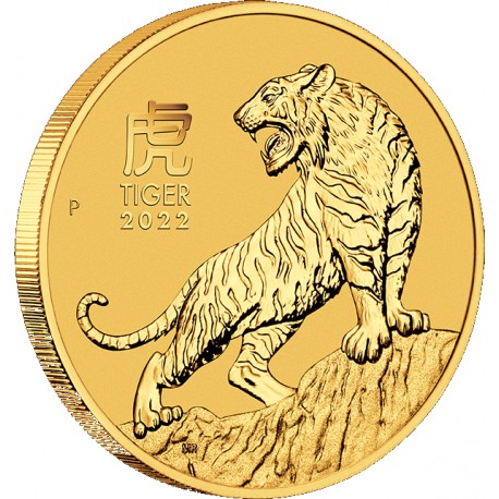 PM Lunar 3 TIGER 1 oz GOLD 2022 BU $100 Australia