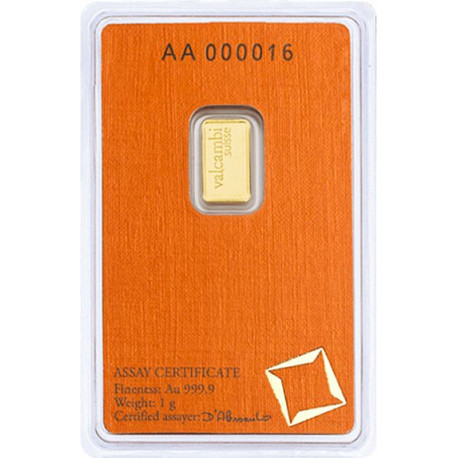 GOLD BAR FINECARD 1 gr gold HEIMERLE & MEULE