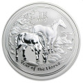 2 oz silver LUNAR HORSE 2014 colored