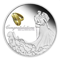 PM Wedding 2025 1oz Silver Proof Coin Marriage